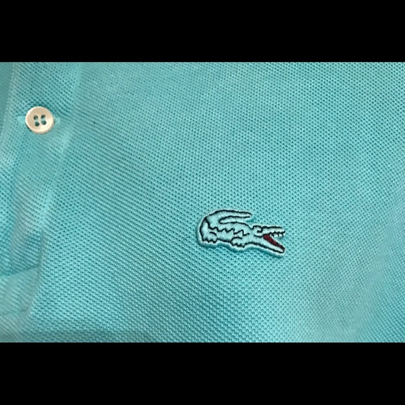Womens La Coste Torquoise & Light Blue Tee Shirt size 16 - Picture 6 of 6